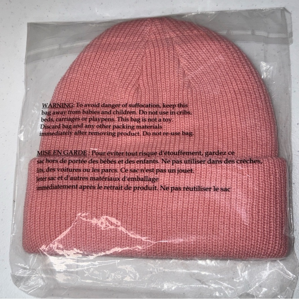 Stussy Pink Cuff Beanie with white embroidered Logo - Picture 4 of 4